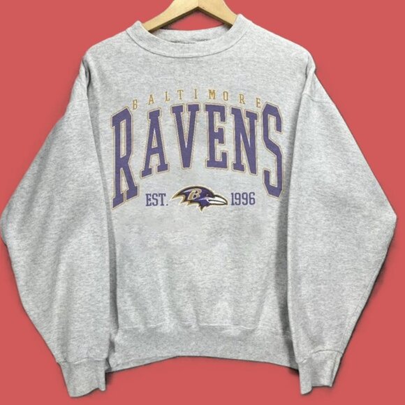 Vtg Baltimore Ravens Sweatshirt, Vintage NFL Ravens Football Unisex Shirt - Picture 1 of 4